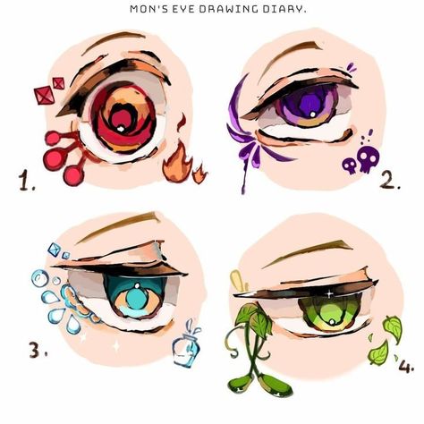 Head Poses Drawing Reference Looking Up, Anime Eye Pupil Designs, Female Scaramouche Fanart, Unique Anime Eyes, Character Eye Design, Oc Eyes Ideas, Drawing Color Palette, Tbhk Artstyle, Unique Eyes