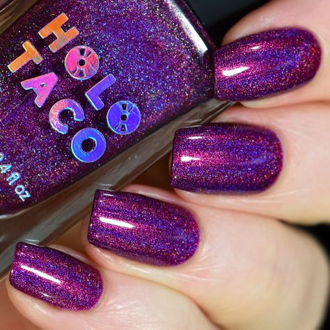 Simply Nailogical, Holo Nail Polish, Holographic Glitter Nails, Goth Things, Fab Nails, Holo Taco, Holo Nails, Glass Nail File, Purple Nail Polish