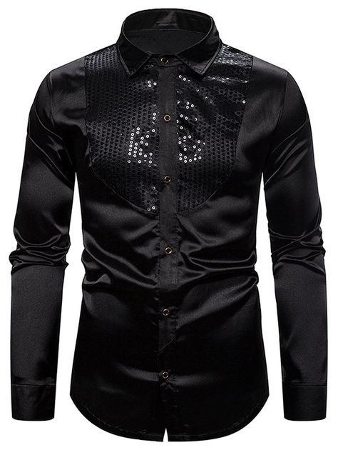 Glitter Sequins Insert Button Up Shirt , #Aff, #Sequins, #Glitter, #Insert, #Shirt, #Button #affiliate Business Shirts Men, Wedding Dress Shirt, Panel Shirt, Mens Black Shirt, England Fashion, Tuxedo For Men, Business Shirts, 3d T Shirts, Wedding Dress Long Sleeve