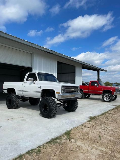 SQUAREBODY NATION | A Couple of my Squares | Facebook Gmc Square Body Trucks, Chevy Square Body Trucks Lifted, Old Square Body Trucks, Chevy Square Body Trucks, Square Body Trucks, Squarebody Truck, Chevy K10, Dream Trucks, Classic Pickup Trucks