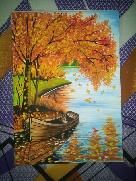 Intermediate Acrylic Painting, Art Canvas Painting Ideas, 4 Canvas Paintings, What Is Art Deco, Fall Canvas Painting, Holiday Canvas, Crafts Holiday, Jobs In Art, Fall Canvas