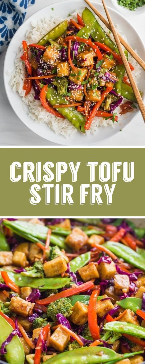 Tofu Recipes Healthy, Vegan Stir Fry, Tofu Vegan, Healthy Vegan Dinner, Tofu Stir Fry, Easy Vegan Dinner, Crispy Tofu, Vegetarian Dinners, Vegan Dinner