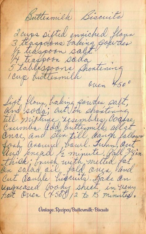 Vintage Biscuit Recipe, Lard Biscuits Old Fashioned, Recipe For Buttermilk Biscuits, Recipe For Buttermilk, Homemade Biscuits Recipe, Buttermilk Biscuits Recipe, Buttermilk Recipes, Biscuit Bread, Biscuit Dough