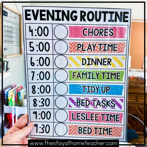 Our Daily Routine as a Homeschool Family - The Stay-at-Home Teacher Kids Routine Chart Printable Free, Preschool Routine, Daily Schedule Kids, Home Routine, Kids Routine Chart, Homeschool Family, Dread Styles, Quiet Play, Kids Schedule