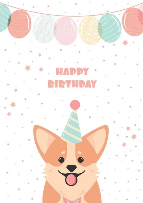 Corgi Birthday Cards, Happy Birthday With Dogs, Happy Birthday Dogs, Happy Birthday Corgi, Mother Happy Birthday, Birthday Card Gif, Happy Birthday Puppy, Corgi Birthday, Dog Happy Birthday