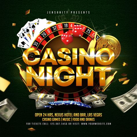 Edit Photoshop, Casino Night Fundraiser, Fundraiser Flyer, Poker Tournament, Retro Graphic Design, Casino Slot Games, Gambling Games, Game Themes, Poker Games