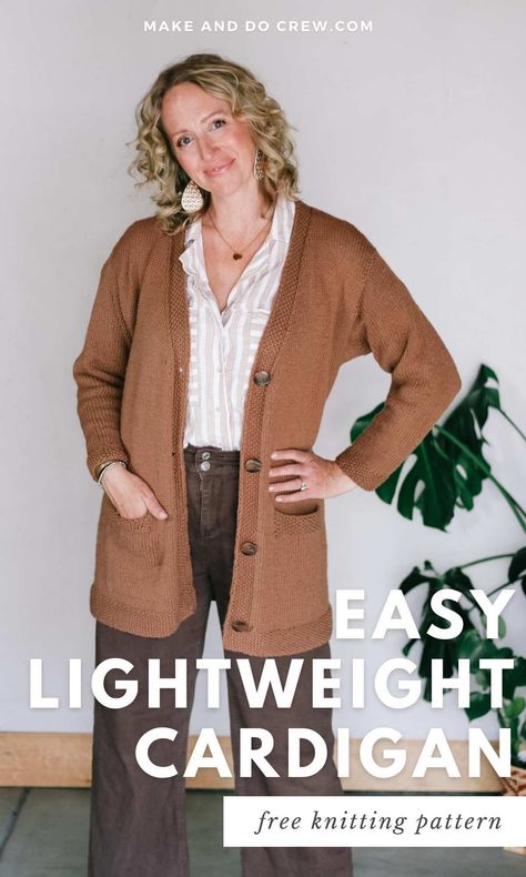 Kimono Pattern Knitting, One Piece Knitted Cardigan Pattern, Cardigan Patterns Knitting, Long Cardigan Knitting Pattern Free, Free Knitting Patterns For Women Sweater Cardigans, Top Down Cardigan Knitting Pattern Free, Knit Cardigan With Pockets, Easy Knitted Cardigan, Easy Knit Cardigan Pattern Free