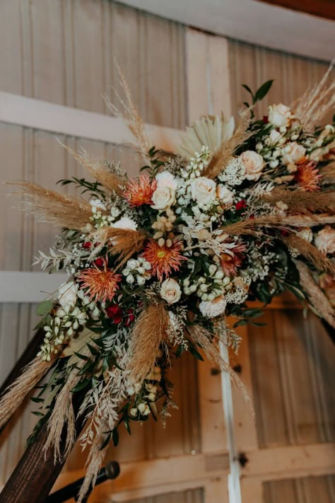 Orange Country Wedding, Wedding Flowers Burnt Orange, Burnt Orange Floral Arrangements, Burnt Orange Sage Green Wedding, Burnt Orange Flowers, Burnt Orange And Green Wedding, Burnt Orange And Emerald Green Wedding, Green And Burnt Orange Wedding, Burnt Orange Wedding Flowers