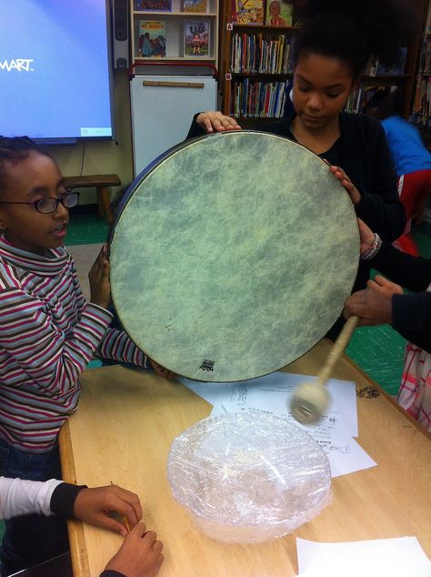 Dancing rice sound experiment Dancing Rice, Science Fair Experiments, Ks2 Classroom, Sound Experiments, Scientist Party, Rice Grain, Science Fair, Plastic Wrap, Sound Waves