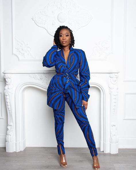 @ofuure shared a photo on Instagram: “💙 the IMAN pantsuit 💙 ⠀⠀⠀⠀⠀⠀⠀⠀⠀ Our HOLIDAY collection will be available on FRIDAY THE 11th with over 20 new amazing pieces 💙” • Dec 5, 2020 at 9:00pm UTC African Jacket, Ankara Suit, Kimono Pants, African Kimono, African Print Kimono, African Pants, Ankara Kimono, African Print Pants, Ankara Jackets