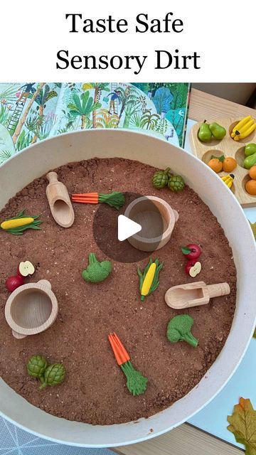 Anthea | Early Learning Play on Instagram: "•TASTE SAFE SENSORY DIRT•   Let’s make some taste-safe sensory Dirt. You can also use this sensory base for other themes such as farm, worms, birds, garden and plenty more. Trust me, this sensory base will keep your kids entertained for ages!   YOU WILL NEED: 1 cup cocoa  3 cups of flour  1/2 cup oil (any cooking oil)   INSTRUCTIONS: Step 1: Add all three ingredients into a bowl, mix it all up until you get a dirt consistency.  Step 2: place your sensory dirt into a tray and add your choice of toys. Step 3: Enjoy 😉  • • • #sensoryplay  #messyplay #sensory #sensorybin #sensorytray  #sensoryactivity #sensoryplayidea  #playroom #playroomideas #playroomorganization #playroomgoals #playroomdecor #playroominspo #montessori #montessoriactivity #montess Farm Theme Crafts, Sensory Tray, Birds Garden, Worm Farm, Playroom Organization, Messy Play, Homeschool Art, Forest School, Montessori Toddler