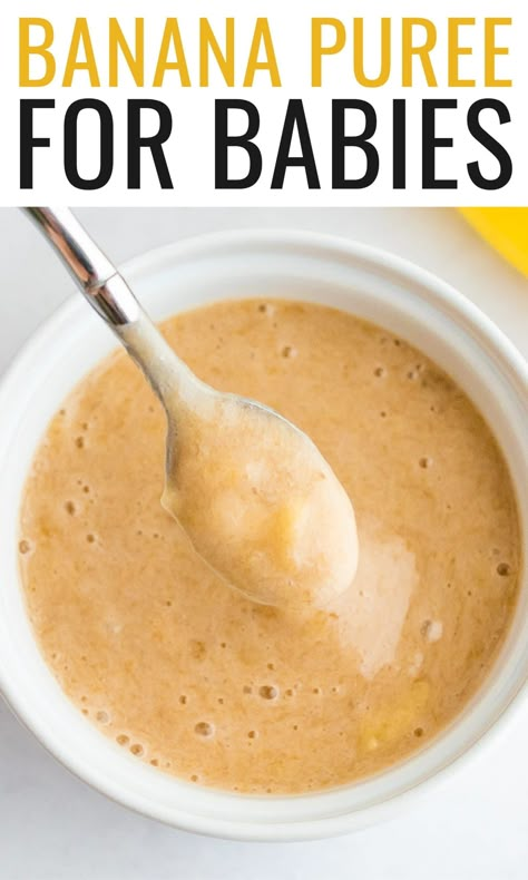 Banana puree is a great first food when introducing solids and baby will love it because it tastes sweet! Make it by mashing or blending ripe bananas. Avocado Baby Food, Banana Puree, Easy Homemade Baby Food, Banana Baby Food, Weaning Foods, Eating Bird Food, Diy Baby Food, Easy Baby Food Recipes, Baby First Foods