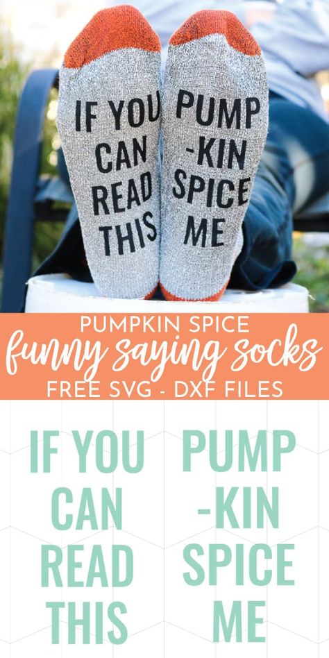 If you love your pumpkin spice, you NEED these socks! Hop over and grab the free SVG file to make your own! These are also great for teacher gifts or that special pumpkin spice lover in your life. Pair with a gift card for the perfect gift! #giftidea #handmadegift #funnysocks Htv Projects, Bobbing For Apples, Halloween Traditions, Patriotic Party, Funny Socks, Cricut Tutorials, Svg Free Files, Vinyl Projects, Free Svg