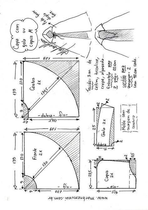 Poncho Coat Pattern, Pattern Drafting Bodice, Cape Tutorial, Cloak Pattern, Clothing Pattern Design, Cape Pattern, Fashion Drawing Tutorial, Costume Patterns, Clothes Sewing Patterns