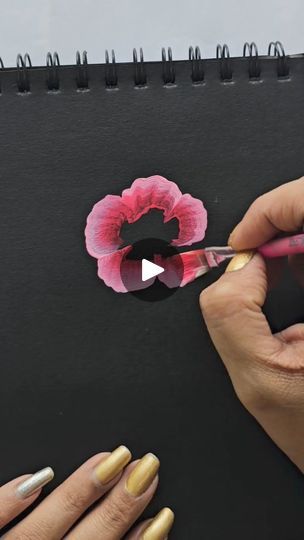 One Stroke Rose Painting 🌹 #FacebookPage | By Little RocksFacebook Painted Roses Easy, How To Paint A Rose, Flower Video, Flat Brush, Small Rose, Rose Painting, Painting Techniques, Rose Flower, Flower Painting