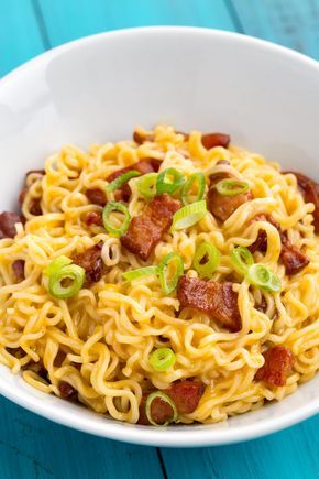 Breakfast Ramen - I will scramble the eggs separately then add them to the noodles... they lost me at turn off the heat and add raw eggs. Just my personal preference... Breakfast Ramen, Ramen Noodle Recipes Easy, Ramen Recipes Easy, Hangover Food, Breakfast Hack, Top Ramen, Noodle Recipes Easy, Ramen Noodle Recipes, Bacon Egg And Cheese