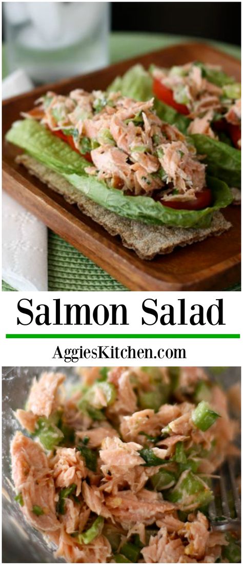 This simple Salmon Salad is a great switch up from your tuna sandwich. Bake up some extra salmon at dinnertime and use up the leftovers to create this protein packed salmon salad for lunch the next day! Recipe via aggieskitchen.com Salmon Salad Recipe, Best Tuna Salad Recipe, Best Tuna Salad, Salmon Salad Recipes, Garlic Butter Salmon, Salad For Lunch, Butter Salmon, Tuna Sandwich, Paleo Lunch