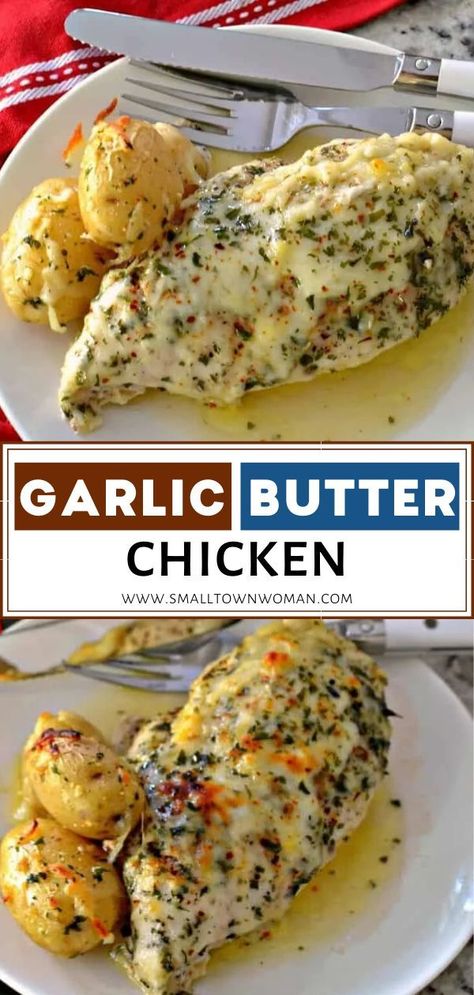 Easy Garlic Butter Chicken, Chicken Asian, Easy Garlic Butter, Potatoes Chicken, Chicken Lemon, Recipes Skillet, Butter Steak, Cibo Asiatico, Thanksgiving Dinner Recipes