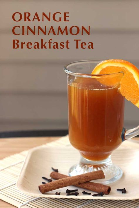 Orange Cinnamon Breakfast Tea - super easy to make with all of the flavors of fall! http://www.diabeticfoodie.com/2017/11/orange-cinnamon-breakfast-tea/?utm_campaign=coschedule&utm_source=pinterest&utm_medium=Diabetic%20Foodie&utm_content=Orange%20Cinnamon%20Breakfast%20Tea Cinnamon Orange Tea, Hot Orange Drink, Orange Cinnamon Tea Recipe, Orange Tea Recipe, Cinnamon Tea Benefits, Spiced Tea Recipe, Warm Drinks Recipes, Hot Teas, Cinnamon Drink