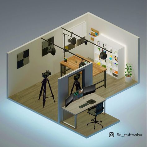 Podcast Room Interior Design, Home Office Youtube Studio, Podcast Corner Design, Office Youtube Studio, Home Podcast Studio Setup, Studio Podcast Design, Youtube Room Setup, Livestream Setup, Podcast Room Design