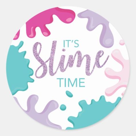 It's Slime Time Birthday Pink Slime Stickers for $7.40 - Birthday Stickers Slime Stickers, Slime Birthday Party, Birthday Party Plates, Slime Birthday, Pink Slime, Slime Time, Party Plates, Paper Plates, Slime