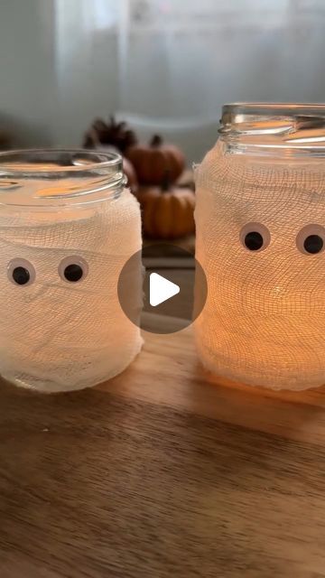 Preschool Crafts Activities, Diy Ghost, Preschool Craft Activities, Ghost Candles, Ghost Diy, Cute And Spooky, Ghost Lights, Homemade Halloween Decorations, Jar Candle Holder