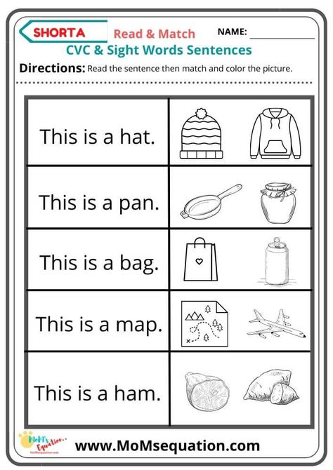 CVC words sentences would be a great idea to teach Sight words and CVC words at a time. Get the free copy on the website. Sight Words The Worksheets, Cvc Word Sentences, Sentences Worksheet Kindergarten, Cvc Words Worksheets Simple Sentences, Cvc Stories Free, Reading Cvc Words Worksheets, A Cvc Words Worksheets, Cvc Sentences Worksheets, Or Words