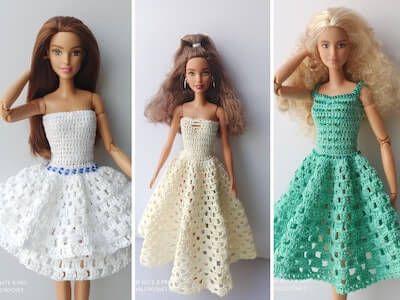 20 Crochet Doll Clothes Patterns Crochet Barbie Patterns, Crochet Doll Clothes Free Pattern, Crochet Doll Clothes Patterns, Barbie Knitting Patterns, Barbie Dress Pattern, Barbie Doll Clothing Patterns, Crochet Doll Dress, Crochet Barbie Clothes, Barbie Clothes Patterns