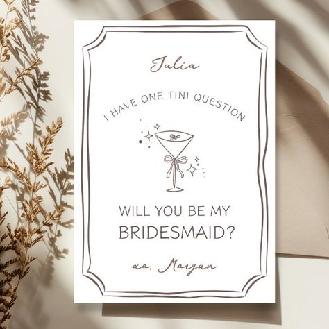 Trendy Chic Espresso Martini Bridesmaid Proposal Card Glass Illustration, Bridesmaid Proposal Card, Classic Color Palette, Wedding Items, Bridesmaid Proposal Cards, Bridesmaid Box, Be My Bridesmaid Cards, Bridal Party Proposal, The Modern Bride