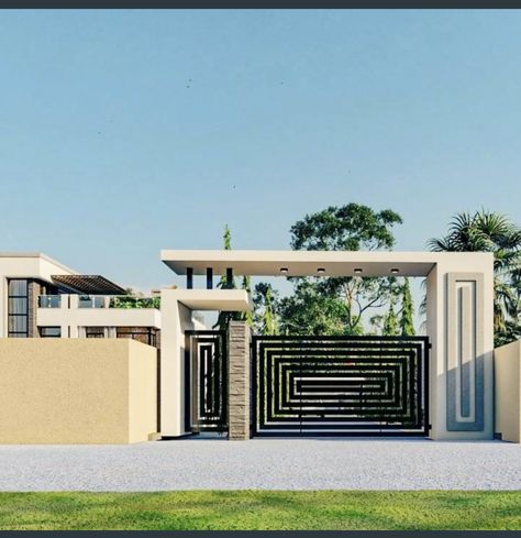 Compound Wall Design Architecture, Boundary Wall Designs, Bm Art, Bamboo Bedroom, Modern Main Gate Designs, Simple Furniture Design, Hospital Plans, Welding Works, Open Gate