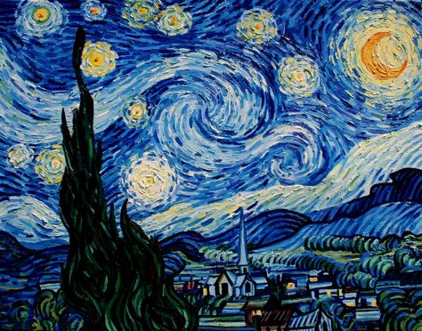 Von Gogh Painting Starry Nights, Lukisan Van Gogh, فنسنت فان جوخ, Famous Art Paintings, Starry Night Painting, Arte Van Gogh, The Starry Night, Van Gogh Art, Starry Night Van Gogh