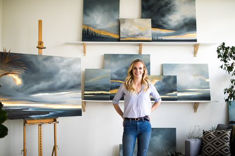 The Petrichor Paintings: Spring 2019 Collection release from Allie Dattilio.   #goldleaflandscape #thepetrichorpaintings #artcollection #artistblog Backyard Studio, Gold Leaf Painting, Artist Blog, Selling Art Online, Fine Artist, Big News, Landscape Artist, Art Business, Clue