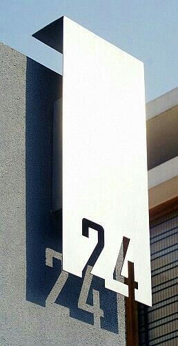 Detail Arsitektur, Desain Furnitur Modern, Exterior Signage, Business Signage, Desain Signage, House Number Sign, Number Sign, Hus Inspiration, Wayfinding Signage