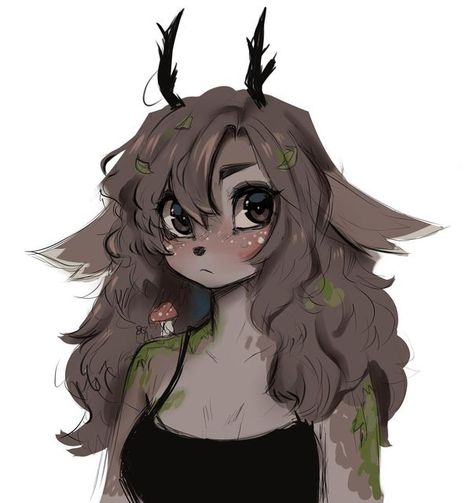 Deer Girl, Warrior Cat, Art Poses, Oc Ideas, Character Portraits, Cute Characters, Creature Art, Girl Drawing, Fantasy Character Design