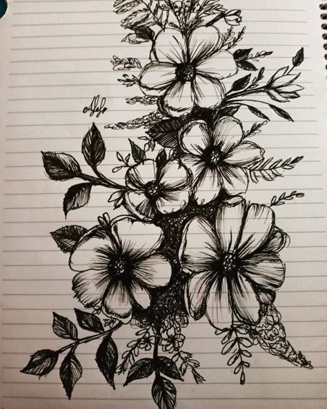 #flowers #sketch #pen #pensketch #sketchs #artist #drawnbyme Drawing Sketches Of Flowers, Pen Sketch Flower, Page Of Flowers Drawing, Flower Art Sketch, Black Pen Art Flowers, Flower Drawing With Pen, Pen Flower Drawing Doodles, Flowers Pen Drawing, Dark Flowers Drawing