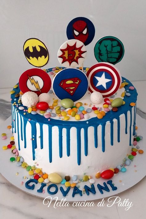 6 Year Birthday Cake For Boy, Birthday Cake For 4 Year Boy, Avenger Cakes For Boys, Superhero Cake For Boys, Hero Cake, Superhero Birthday Cake, 2nd Birthday Boys, Boys First Birthday Party Ideas, Unique Birthday Cakes