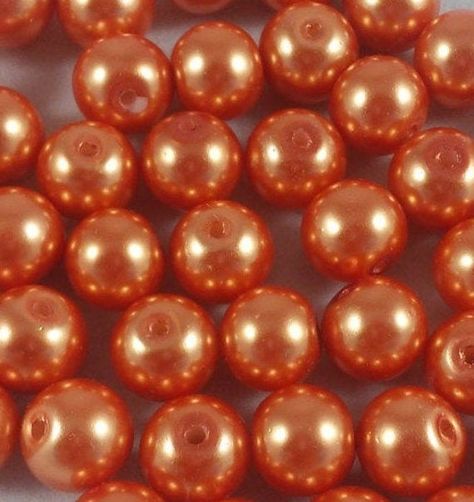 These pretty light orange shiny glass pearls are 8 mm in size.  You will get a total of 12 pearls in each lot.  These are perfect for all types of jewelry making projects. Pearl Aesthetic, Jewelry Making Project, Beaded Bag, Bag Collection, Pretty Lights, Bead Shop, Beaded Bags, Light Orange, Spacer Beads