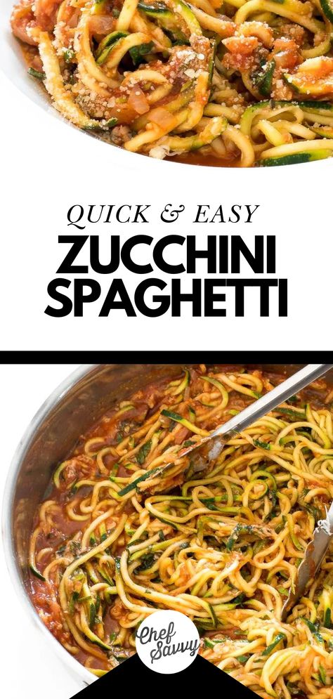 Zucchini Spaghetti Recipe, Zucchini Dinner Recipes, Zucchini Pasta Recipes, Best Zucchini Recipes, Chef Savvy, Sauce Spaghetti, Zucchini Noodle Recipes, Zucchini Spaghetti, Easy Tomato Sauce