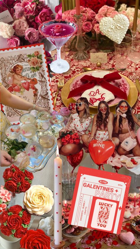 Galentines party #galentines #galentinesday #galentinesaesthetic #vday #valentines #valentinesday #valentinesaesthetic #girlsnight Galentines Party, Cherry Red, Valentines, 10 Things, Valentine's Day