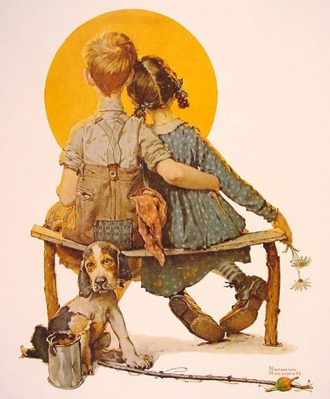 16 Brilliant Artists And Their Animal Muses Norman Rockwell Art, Rockwell Paintings, Norman Rockwell Paintings, Whimsical Paintings, Edward Hopper, Sunset Art, Art Et Illustration, Norman Rockwell, Arte Popular