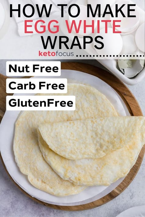 Egg White Wraps, Egg Whites Wrap, Low Sugar Diet Recipes, Egg White Recipes, Keto Tortillas, How To Make Eggs, Boiled Egg Diet Plan, Zero Carb, Boiled Egg Diet