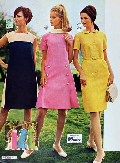 1965 Fashion Women, 1965 Fashion, Dress With White Collar, Conservative Fashion, 1960 Fashion, 60s And 70s Fashion, Teen Dress, Fashion 1960s, Swinging Sixties