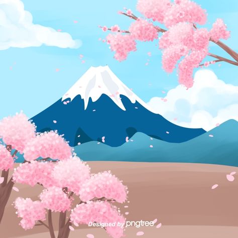 Illustration style of mount fuji in japan Mount Fuji, Fuji Mountain Illustration, Mount Fuji Illustration, Country Illustration, Fuji Mountain, Japan Illustration, Monte Fuji, Mont Fuji, Japan Painting