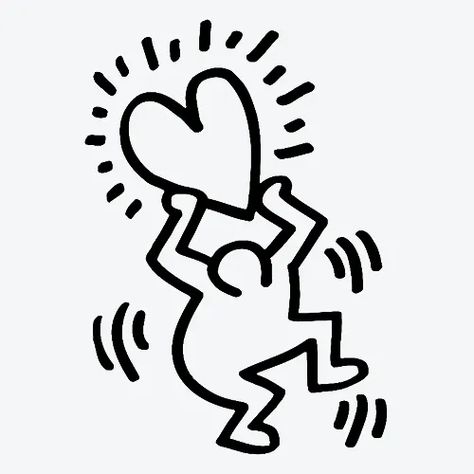 Haring Tattoo, Keith Haring Heart, Art Romantique, Tattoos Inspo, Keith Haring Art, Love For Life, Haring Art, Inkbox Tattoo, Tattoo Signs