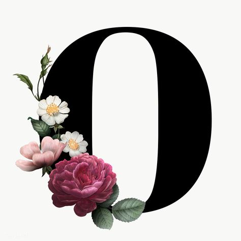 O Letter Design, Letter O Design, O Letter, Alphabet Font, Floral Alphabet, Letter Design, Letter O, Elegant Floral, O Design