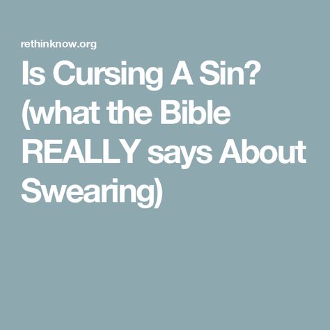 Is Cursing A Sin? (what the Bible REALLY says About Swearing) Swear Quotes, Answer The Question, The Question, Jesus Quotes, Bible Scriptures, The Bible, Bible Quotes, We Need, Verses