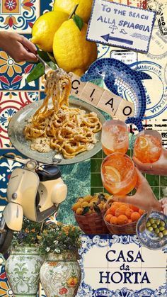 Plakat Design Inspiration, Food Collage, Mediterranean Vibes, City Paris, Italian Aesthetic, Plakat Design, Aesthetic Style, Italian Summer, Art Collage Wall