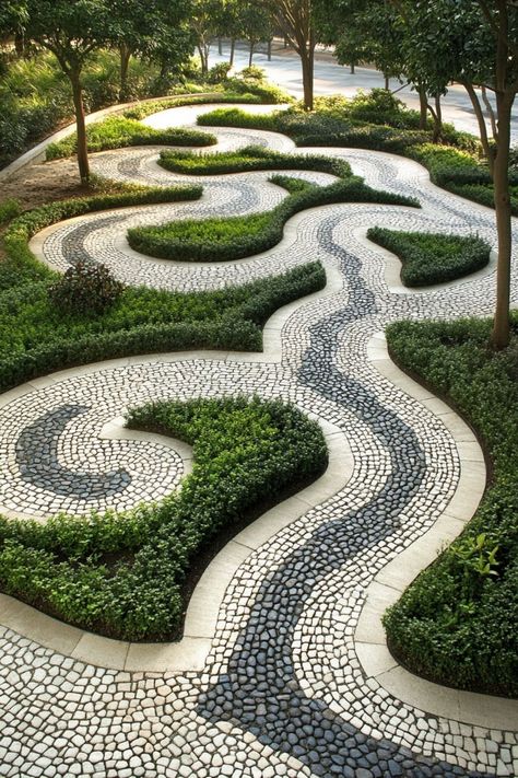 Add a modern touch to your garden with geometric layouts! 🌿🔷 Use geometric patterns and shapes to create a contemporary and visually striking garden design. Learn how to incorporate these elements for a garden that's both functional and stylish. #GeometricGardens #ContemporaryDesign #GardenTrends Sustainable Garden Design, Urban Square, Geometric Garden, Modern Design Ideas, Paving Ideas, Garden Layouts, Bird Logo Design, Urban Landscape Design, Urban Beauty