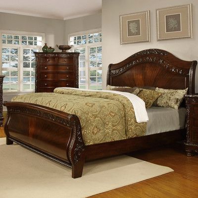 Look what I found on Wayfair! Traditional Beds, Royal Bedroom Design, Bed Furniture Set, Royal Bedroom, Wood Bed Design, Designer Bed, Elevator Door, Wooden Bed Design, Wooden Bedroom