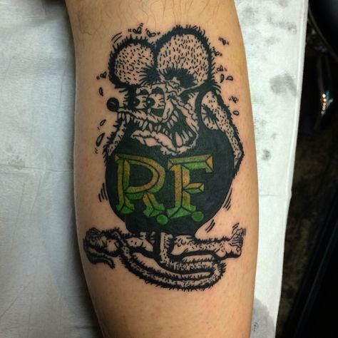 Rat Fink Tattoo, Band Tattoos, Rabbit Tattoos, Rat Fink, Traditional Tattoos, Band Tattoo, Tattoo Inspo, Traditional Tattoo, Skull Tattoo